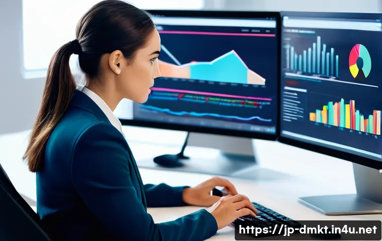 디지털 마케팅 자격증 종류와 취득 방법 - **Prompt 1: Focused Digital Marketing Professional**
    "A confident female digital marketing profe...