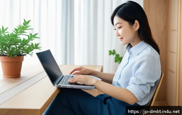 디지털 마케팅에서 크리에이티브의 역할 - A modern digital marketing scene featuring a Japanese working mother in her 30s, balancing childcare...